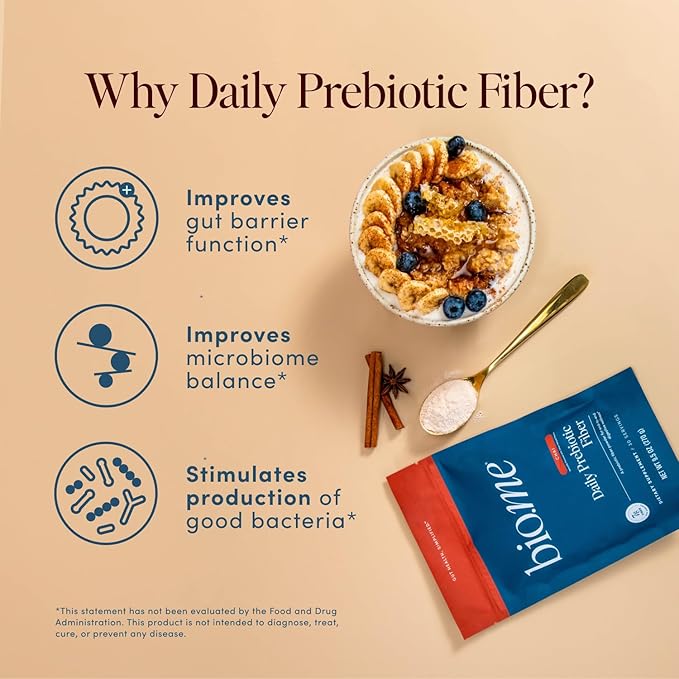 Daily Prebiotic Fiber (Chai) - Fiber Supplement Powder for Digestive Health & Gut Health - Fiber Powder Prebiotics, Non-GMO Dietary Fiber, Gluten & Sugar Free Soluble Fiber Supplements-30 Servings