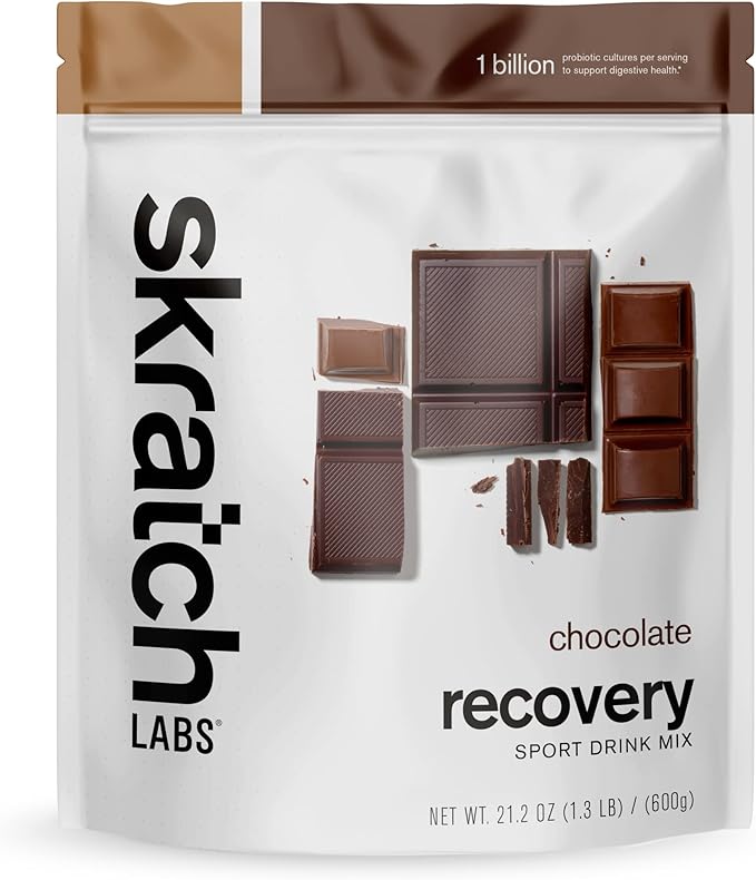 Skratch Labs Post Workout Recovery Drink Mix with Chocolate, (41.6 oz, 24 Servings) with Complete Milk Protein of Casein and Whey and Probiotics, Gluten Free, Kosher, Natural, Vegetarian