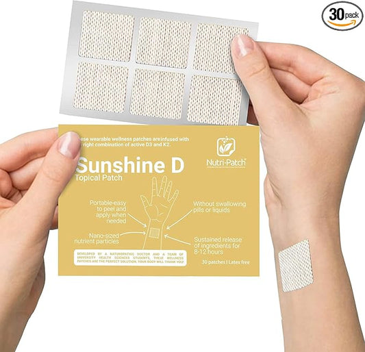 Sunshine D Topical Patch,Infused with D3, and Other Wellness Ingredients.Designed to give You a Boost (30/Pack).