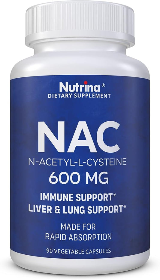 NAC 600 mg - NAC Supplement for Immune Support & Lung Health, Liver Support & Antioxidant* - Freeform N-Acetyl-L-Cysteine - 90 Capsules