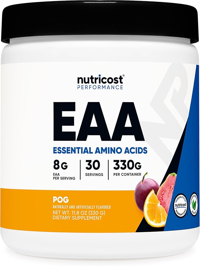 Nutricost EAA Powder 30 Servings - Passion Fruit, Orange, and Guava (POG) - Essential Amino Acids - Non-GMO, Gluten Free, Vegetarian Friendly