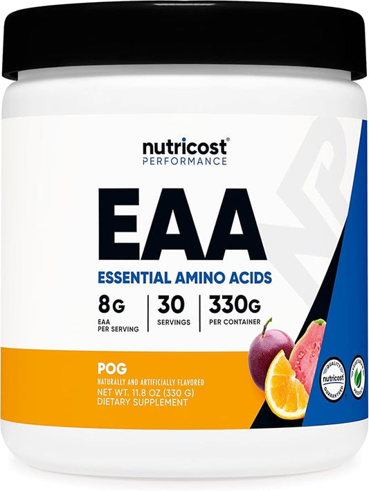 Nutricost EAA Powder 30 Servings - Passion Fruit, Orange, and Guava (POG) - Essential Amino Acids - Non-GMO, Gluten Free, Vegetarian Friendly