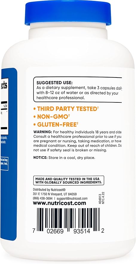 Nutricost Dandelion Root 525mg, 180 Capsules (2 Bottles) - 1575mg Serving, Non-GMO, Gluten Free
