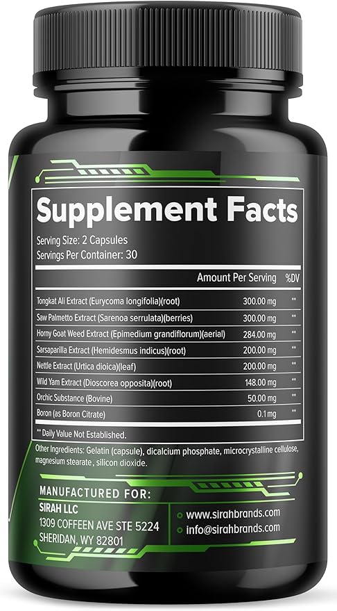 Testosterone Booster for Men - Male Enhancing Supplement - Test Booster for Endurance, Drive, Stamina, Strength, Size, Libido & Lean Muscle Growth - Supports Healthy Blood Circulation - 120 Pills
