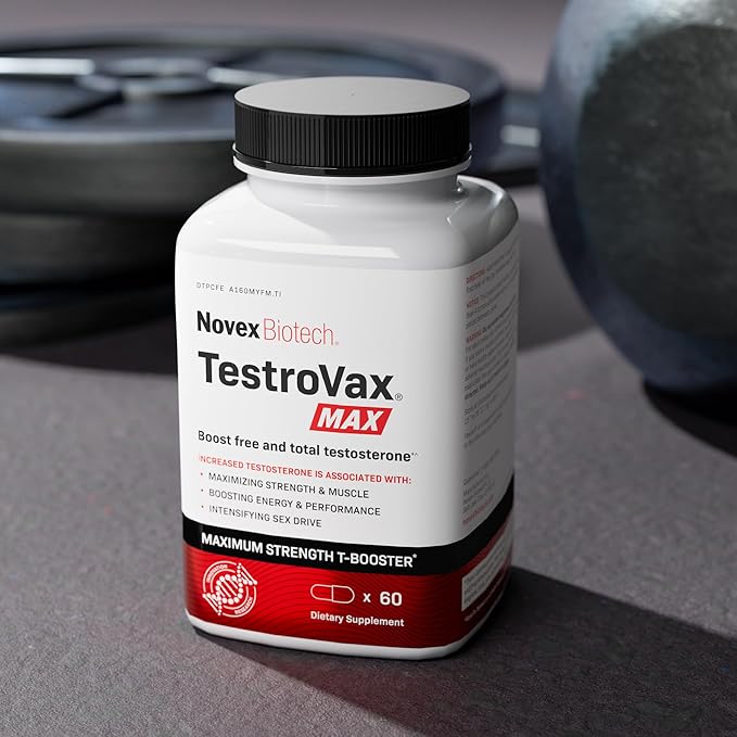 Novex Biotech TestroVax MAX – Daily Testosterone Multivitamin - Dietary Supplements for Boosting Testosterone and Increasing Strength, 60 Ct, 30-Day Supply