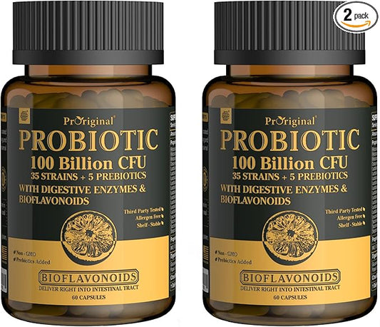 Probiotics with Prebiotics for Men and Women - 35 Strains Organic Probiotic 100 Billion CFU for Gut & Digestive Health, Vegan Acidophilus Probiotic Supplement, Non-GMO Raw Probiotic 120 Capsules