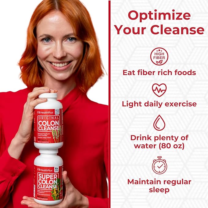 Health Plus Super Colon Cleanse: 10-Day Cleanse -Detox 12 Cleanses, 480 Capsules