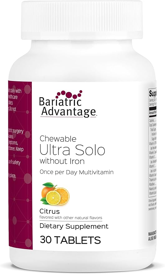 Bariatric Advantage - Chewable Ultra Solo Without Iron - Citrus - 30 Tablets (Pack of 1)