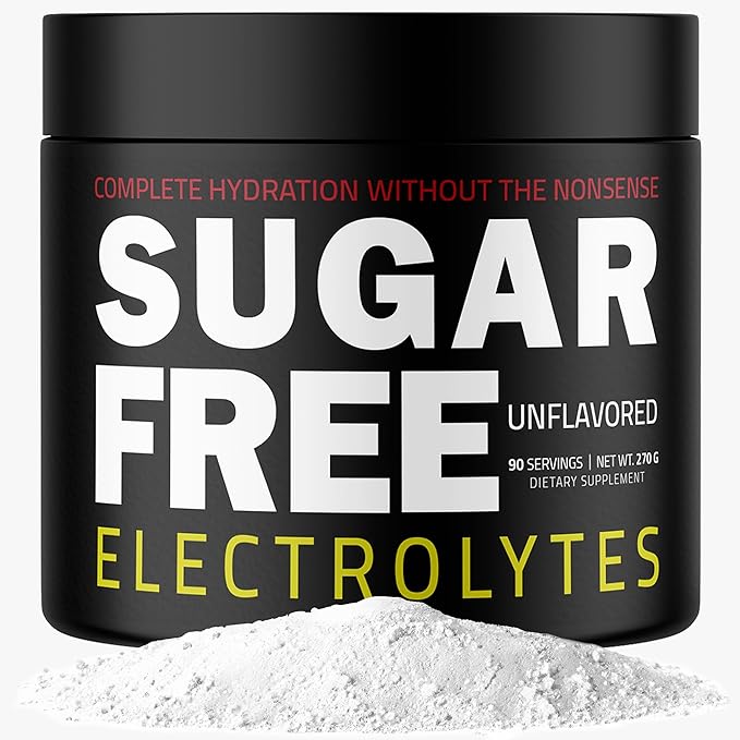 – Rapid Hydration Powder, Zero Calorie, Essential Raw Electrolytes Blend, Keto Friendly with No Sugar, Raw Electrolyte Powder (Unflavored)