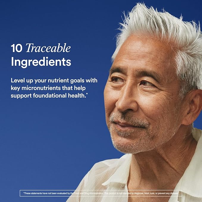 Ritual Multivitamin for Men 50 and Over with Zinc, Vitamin A and D3 for Immune Function Support*, Omega-3 DHA, B12, K2, Gluten Free, Non-GMO, Mint Essenced, 30 Day Supply, 60 Vegan Capsules