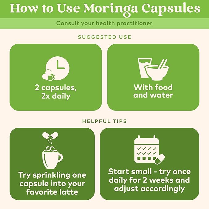 ORGANIC INDIA Moringa Capsules Organic - Moringa Supplement - Green Superfood, Moringa Leaf Capsules, Pure Supergreen, Vegan Greens, Nature's Multivitamin, Vegan, Gluten-Free - 60 Capsules