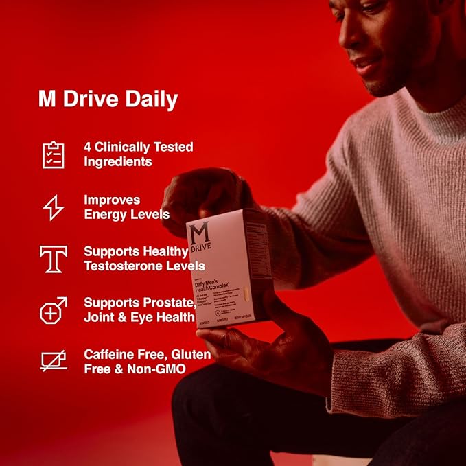 Mdrive Classic Testosterone Booster for Men, Support Healthy Prostate, Eyes, Joint, Energy, Stress Relief, KSM-66 Ashwagandha, Beta-Sitosterols, 60ct.