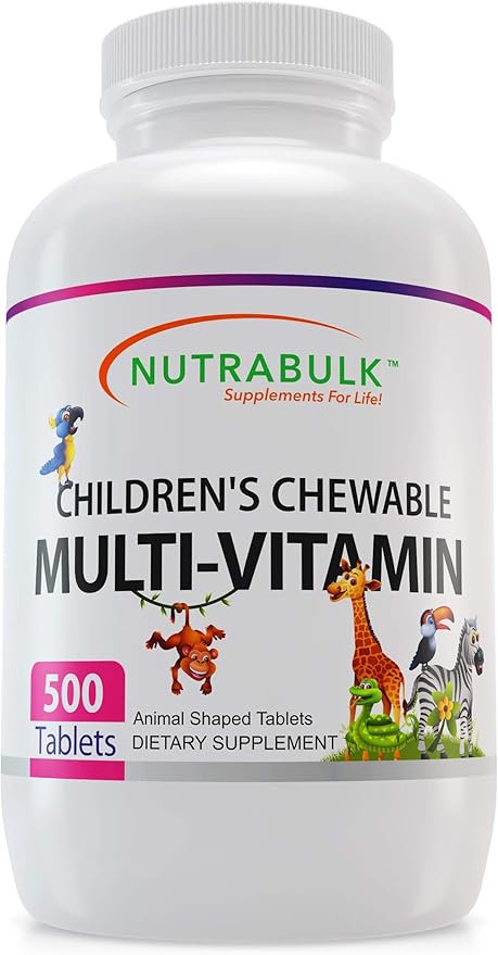 Children's Chewable – Multi Vitamin Tablets – Assorted Animal shapes And Flavors – 500 count.