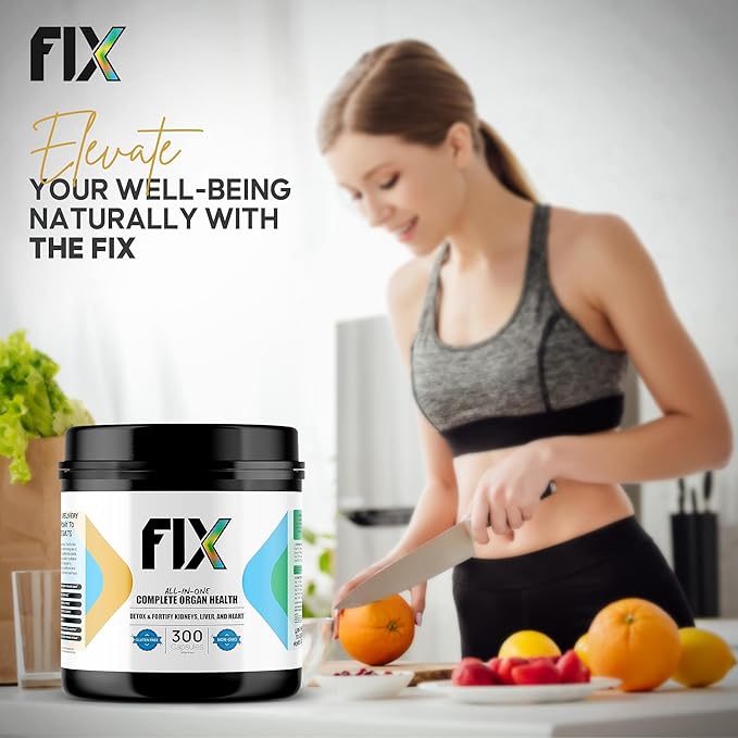 Fix The 16-in-1 Complete Health Supplement - Organ Support for Liver, Heart, and Kidney - Non-GMO, Vegan Formula for Holistic Well-Being - 30 Servings Per Container