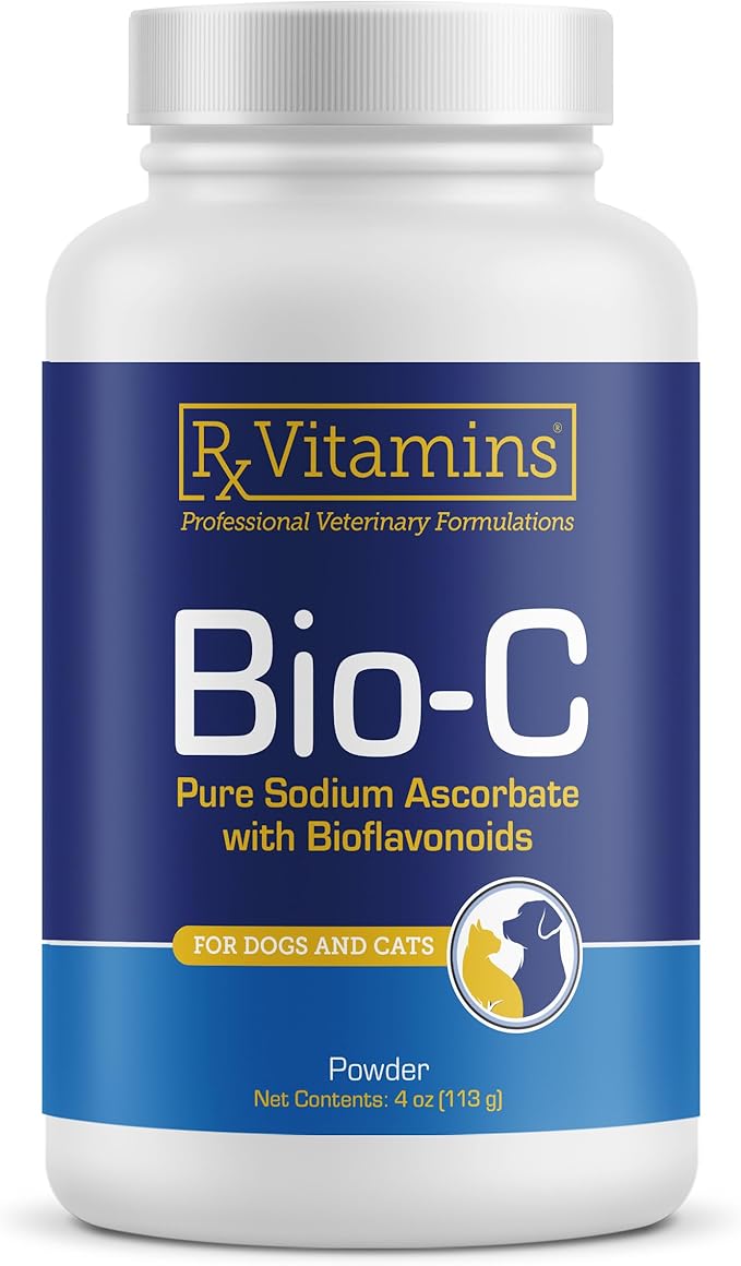 Rx Vitamins Bio-C - Vitamin C for Dogs and Cats - with Lemon Bioflavonoids for Dog Allergy Relief - Immune Support Supplement - Promotes Dogs Healthy Coat and Skin - Joint Supplement for Dogs - 4 oz