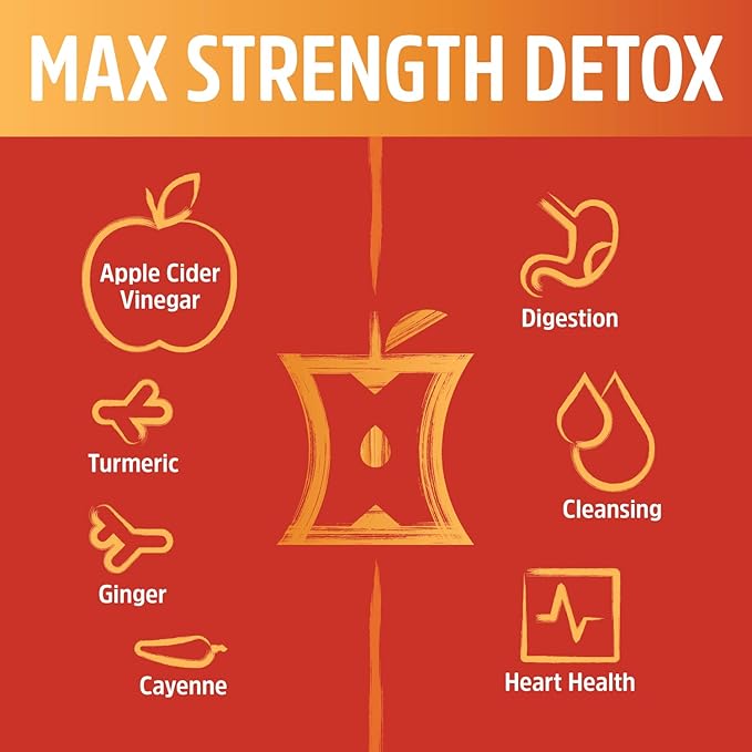 Zhou Nutrition Cider Detox Apple Cider Vinegar Capsules with Ginger, Turmeric & Cayenne, Max Strength Thermogenic Formula for Improved Digestion, Detox, Heart Health