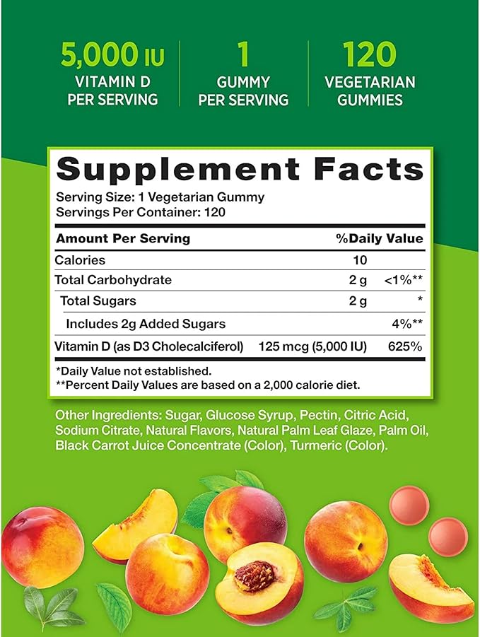 InfiniStore™ Medicine Pouch & Scented Moist Towelette Bundled with Nature Truth Vitamin D3, Natural Peach Flavor Gummies, 5,000 IU, 120 Count - Non GMO, Gluten Free, Vegan