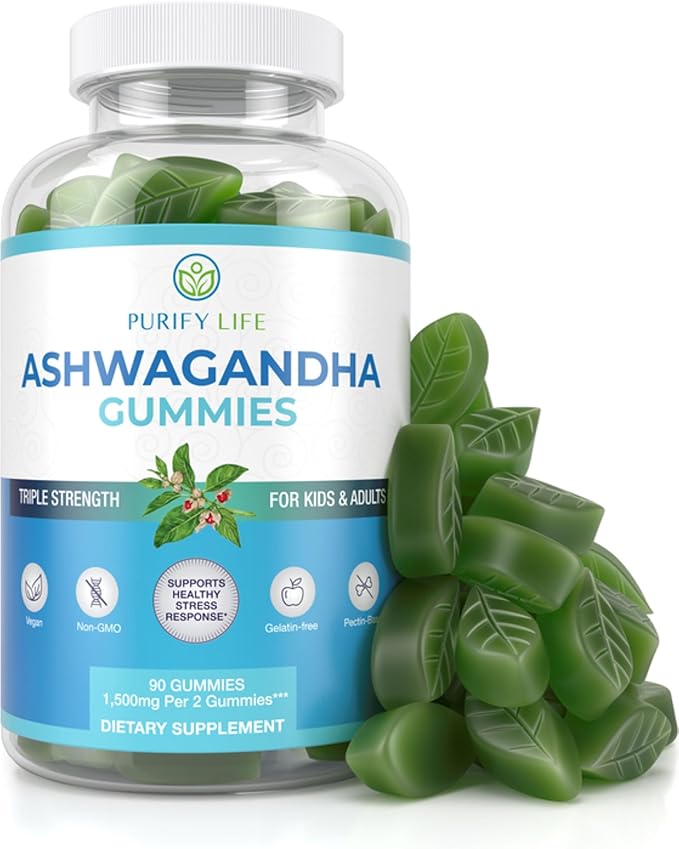 Ashwagandha Gummies (Max Strength - 750mg/Gummy) (90ct - Up to 3 Month Supply) Support Calm Mood, Relaxation & Cognitive Support - Ashwagandha Gummies for Women Ashwagandha Gummies for Men