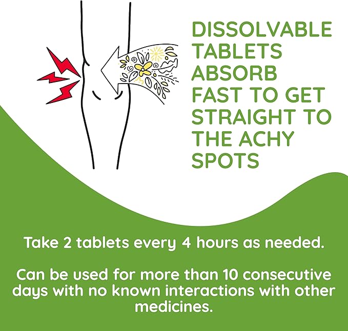 T-Relief Extra Strength Arthritis Pain Reliever Arnica +12 Natural Medicines for Joint Soreness Stiffness Aches, Quick Dissolving Pain Relief for Women & Men - 100 Tablets