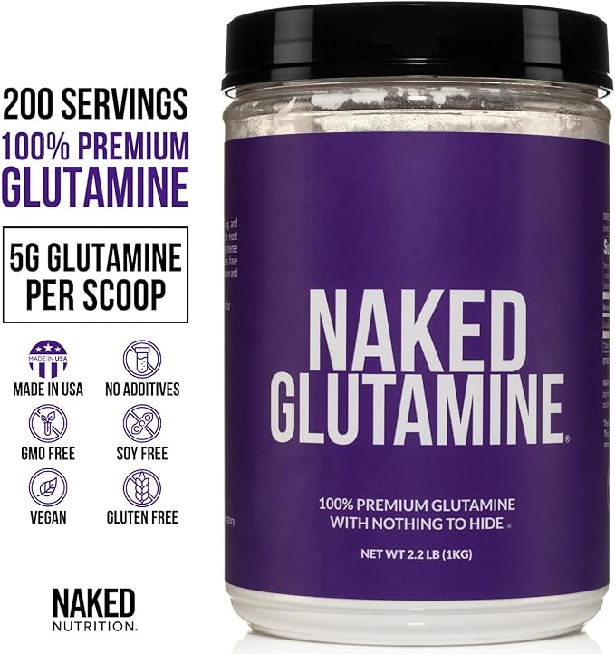 Pure L-Glutamine Made in The USA - 200 Servings - 1,000g, 2.2lb Bulk, Vegan, Non-GMO, Gluten and Soy Free. Minimize Muscle Breakdown & Improve Protein Synthesis. Nothing Artificial
