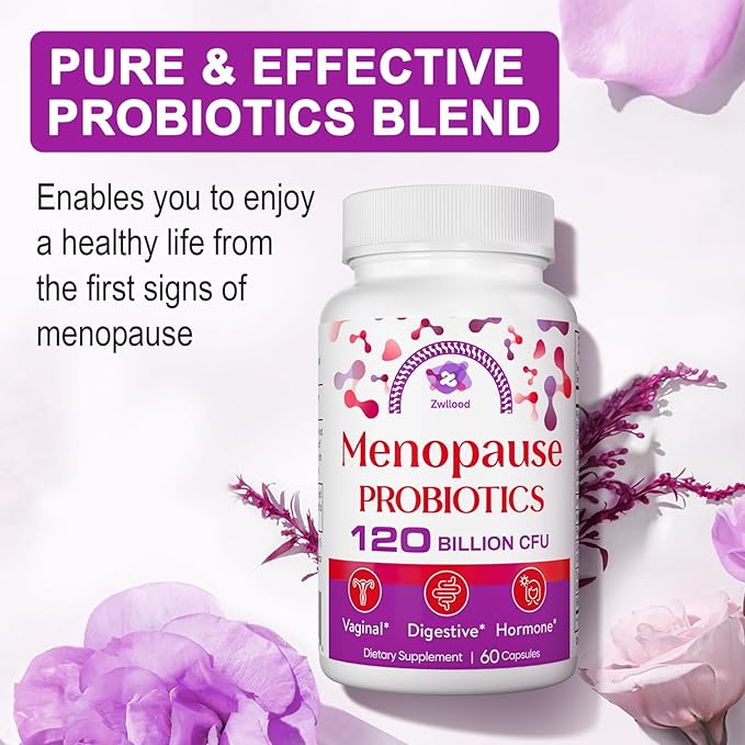 Menopause Supplements for Women, 120 Billion CFU Probiotics for Women, All-Natural Probiotic Supplements for Menopause Hot Flashes, Night Sweats, Mood Swings, Gut and Hormone - 300 Capsules