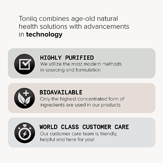 Toniiq 1300mg NAC - 4 Month Supply - Min. 98%+ Tested Purity - Ultra High Strength Bioavailable NAC Cysteine Supplement - 240 Vegetarian N Acetyl Cysteine Capsules -Lab Tested TQ