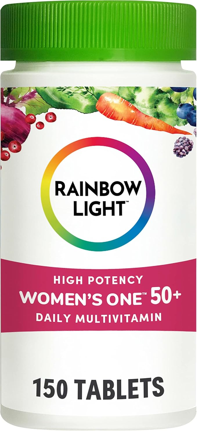 Rainbow Light Multivitamin for Women 50+, Vitamin C, D & Zinc, Probiotics, Women’s One 50+ Multivitamin Provides High Potency Immune Support, Non-GMO, Vegetarian, 150 Tablets