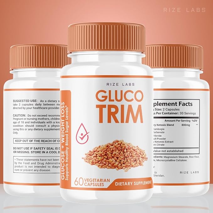 GlucoTrim - GlucoTrim Oral Capsules to Maintain Stable Healthy Levels, All-Natural Blood Dietary Supplement, GlucoTrim Advanced Formula for Optimal Health, Gluco Trim Reviews (60 Capsules)