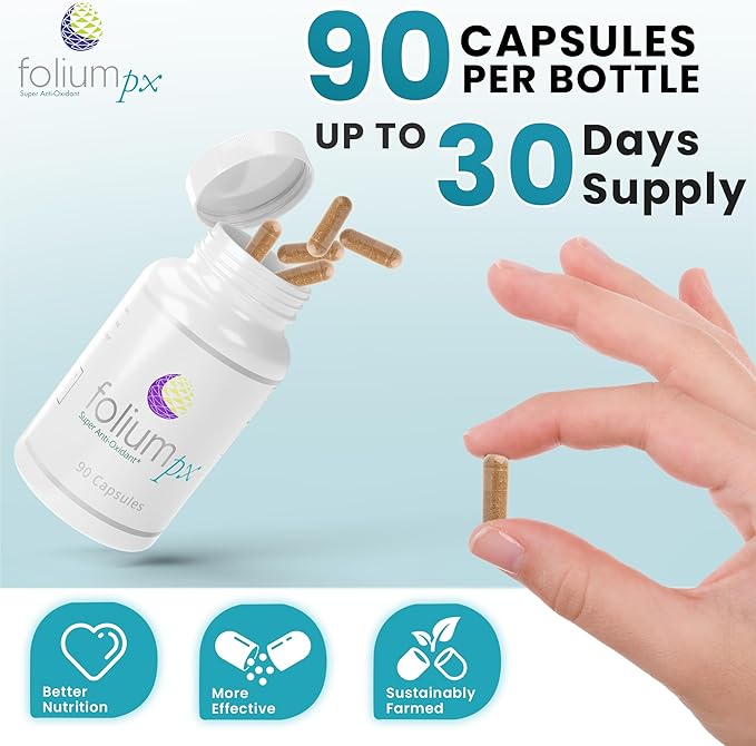 Folium pX Pure Pine Tree Parts/Grape Seed Extract: Nature's Powerhouse Support for Full Body Cleanse and Metal Detox