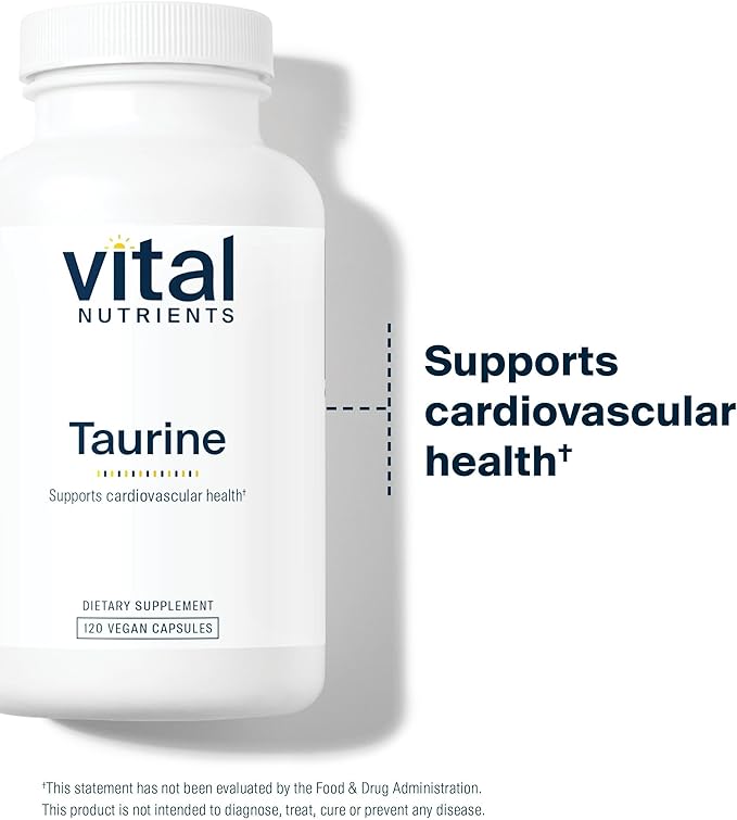 Vital Nutrients Taurine 1000mg | Vegan Amino Acid Detox Supplement | Taurine Supplement to Support Heart, Nerve, and Liver Health* | Gluten, Dairy, Soy Free | Non-GMO | 120 Capsules