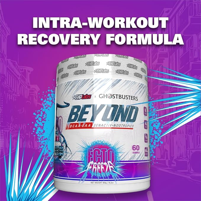 EHP Labs x Ghostbusters Beyond BCAA Powder Amino Acids Supplement for Muscle Recovery - Sugar Free BCAAs Amino Acids Post Workout Recovery Powder & EAA Amino Acids Powder - 60 Servings (Ecto Freeze)