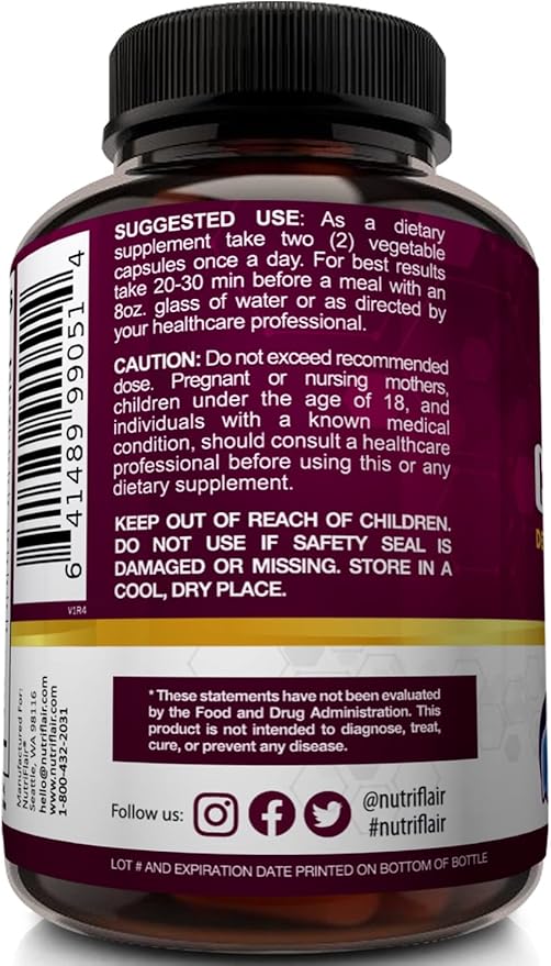 NutriFlair Liver Cleanse Detox & Repair Supplement with Milk Thistle, Turmeric, Dandelion, Artichoke Extract, Berberine HCL, Ginger - Liver Support and Liver Health, Non-GMO Pills, 60 Veggie Capsules