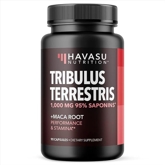 Tribulus Terrestris for Men (95% Saponins) with Maca Root - 1,000 mg Tribulus Terrestris Extract and Maca Root Capsules for Men - Male Performance Support - 90 Tribulus Extract and Maca Capsules