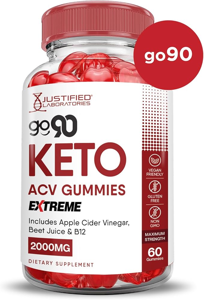 (2 Pack) Go 90 Keto ACV Gummies Extreme 2000MG Go90 Keto Gummies Apple Cider Vinegar Formulated with Pomegranate Beet Juice Powder B12 Vegan Non GMO 120 Gummys