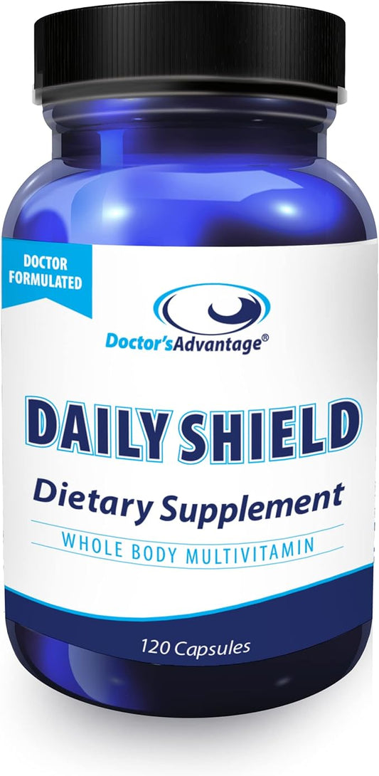 Doctor's Advantage Daily Shield Multivitamin-Green Tea Extract & Bilberry- Antioxidant Supplement to Fight Free Radical Damage & Support Immune System for Optimal Health–Organic, Non-GMO-120 Capsules