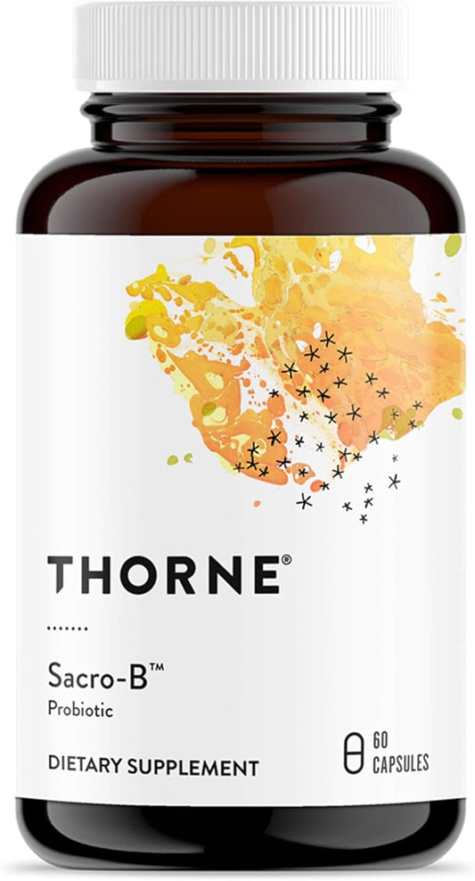 THORNE Sacro-B Probiotic - Support Gut Health, Immune Function & Constipation Relief Probiotics - Gluten-Free Health Support - 60 Capsules