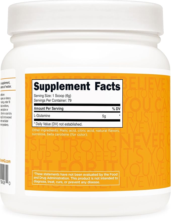 TransformHQ L-Glutamine Powder 500g (Tropical Whip) - Gluten Free, Non-GMO