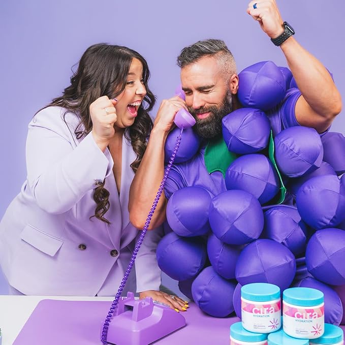 Cira Hydration Electrolyte Powder for Women (45 Servings) x Alicia McCarvell's Electrolyte Drink Mix with Himalayan Salt for Dehydration Relief - Very Grapeful