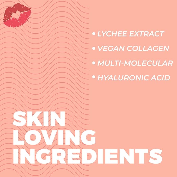 Vitamasques Vegan Collagen Lychee Face Sheet Mask Plumping & Moisturizing Facial Mask with Lychee Extract & Hyaluronic Acid - Natural & Biodegradable