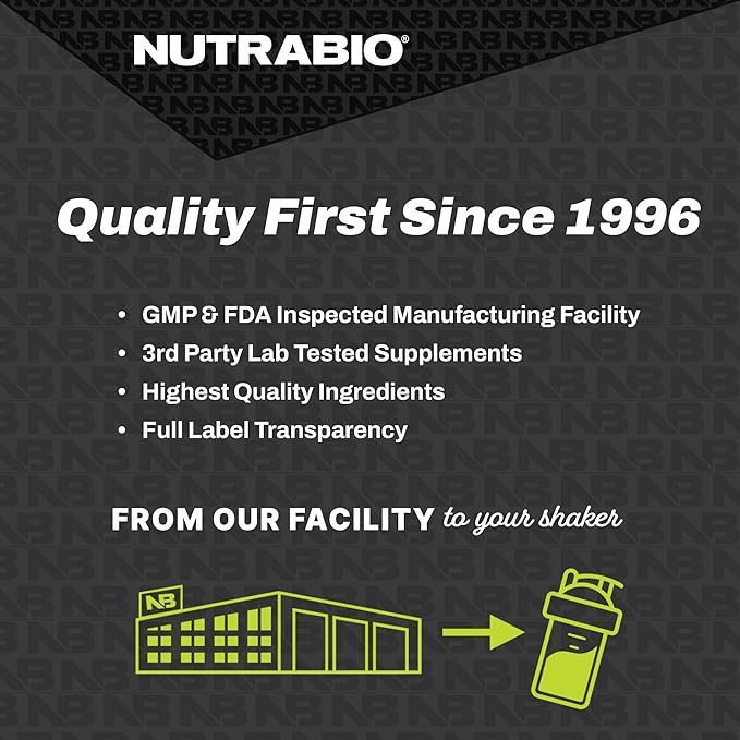 NutraBio – EAA Pure – 9 Amino Acids – Muscle Repair and Recovery, 30 Servings, Cherry Limeade – Pre or Post Workout – All Day Recovery