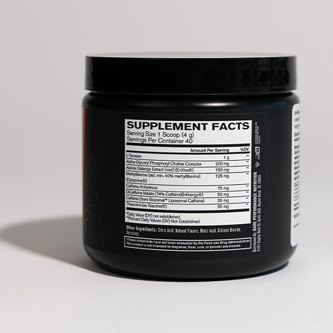 BARE PERFORMANCE NUTRITION, BPN in-Focus Brain Support Supplement, Improve Focus & Energy, Alpha GPC, Watermelon Passionfruit, 40 Servings