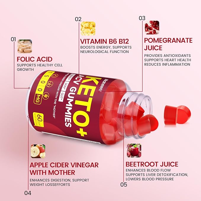 Advanced Keto ACV Gummies – 1500mg Apple Cider Vinegar with Mother – Natural, Organic, Vegan, Gluten-Free ACV Keto Supplement for Metabolism, Detox & Energy Boost – Made in The USA, 3 Pack
