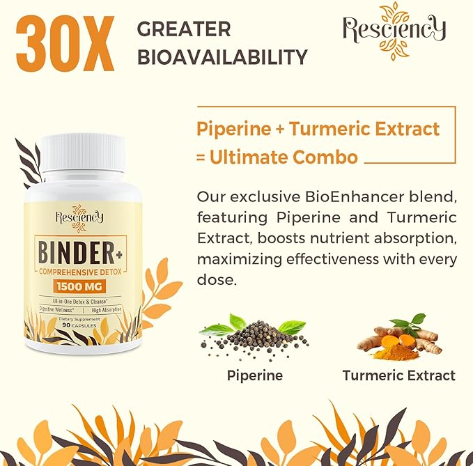 1500 MG Detox Binder Supplement – Activated Charcoal, Zeolite, Bentonite Clay – Liver & Gut Detox Cleanse, Toxin Flush, Digestive, Max Absorption, 90 Vegan Capsules