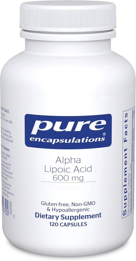 Pure Encapsulations Alpha Lipoic Acid 600 mg - ALA Supplement for Liver Support, Antioxidants, Nerve Health, Cardiovascular Health & Carbohydrate Support - Premium Alpha Lipoic Acid - 120 Capsules