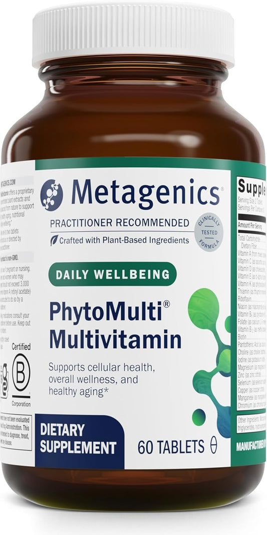 Metagenics PhytoMulti Multivitamin Without Iron - Daily Multivitamin for Overall Health & Aging - 20+ Essential Vitamins & Minerals - with Vitamin B6, Lutein, Zeaxanthin & More - 60 Tablets