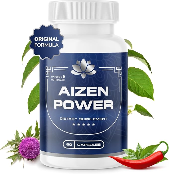 Aizen Power for Men, All Natural Male Supplement, Aizen Power for Men, Male Supplement, Original Formula - 60 Caps, 3 Month Supply