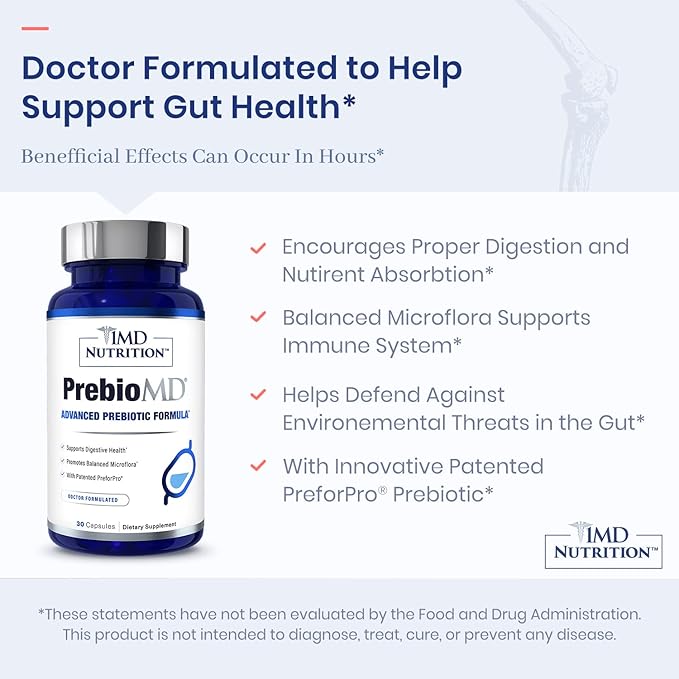 1MD Nutrition PreBioMD - Prebiotic with PreforPro | Support Healthy Digestion and Beneficial Bacteria