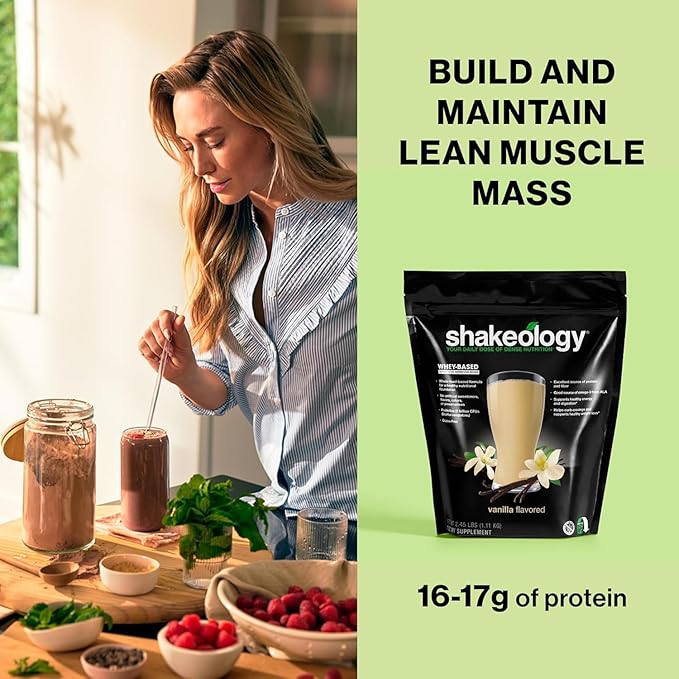 Shakeology Whey Protein Powder Blend - Gluten Free, Superfood Protein Shake with Vitamins and Minerals - Helps Support Healthy Weight Loss, Lean Muscle Support, Gut Health - Vanilla, 30 Servings