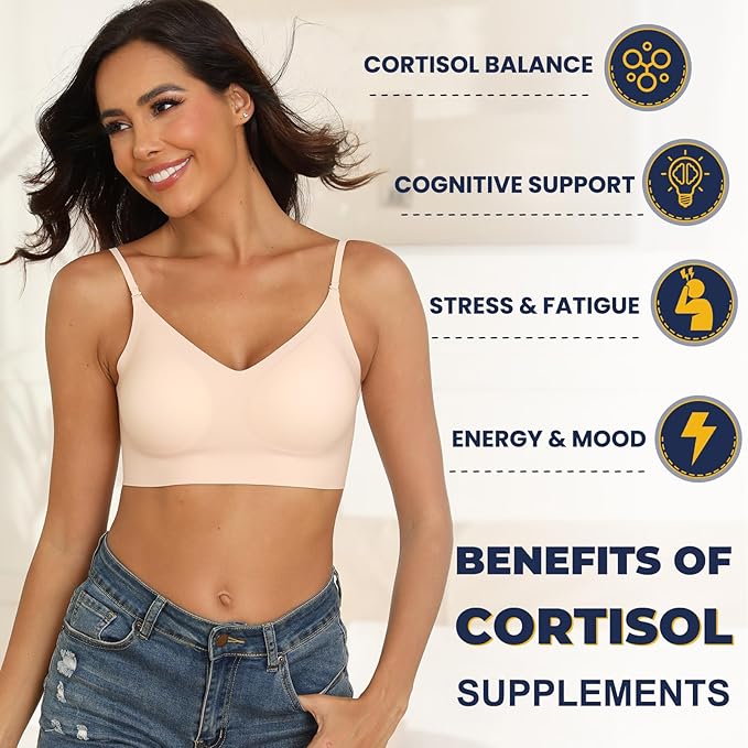 Cortisol Supplement with Ashwagandha,Magnesium,Rhodiola Rosea,L Theanine,Hormone Balance for Women Mood, Focus, Sleep Support 120 Vegan Capsules (Pack of 1)
