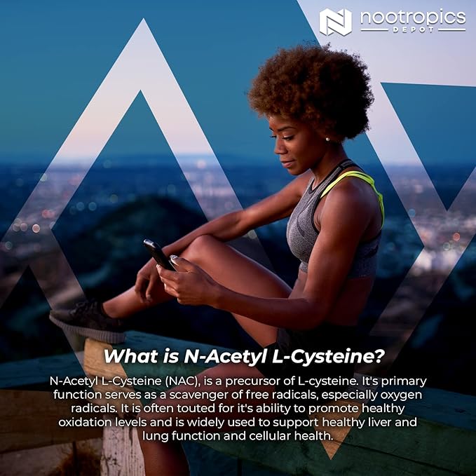 Nootropics Depot N-Acetyl L-Cysteine Capsules | 500mg | NAC | 60 Count | Supports Healthy Liver Function | Cellular Health | Glutathione Levels | Healthy Oxidation Levels